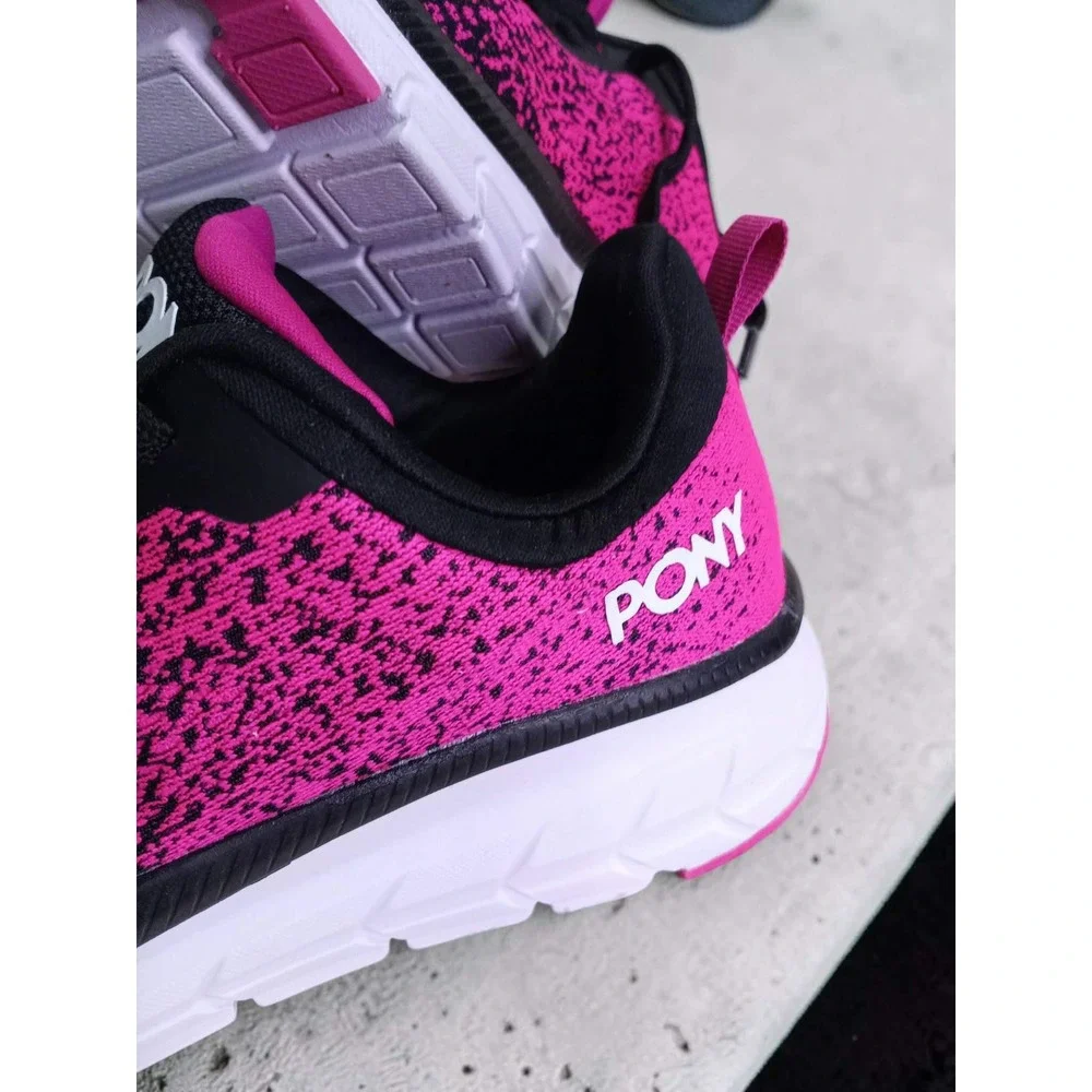 Pony Womens Athletic Sneakers Pink Black Knit Running Shoes ATH900249 Size 8.5M